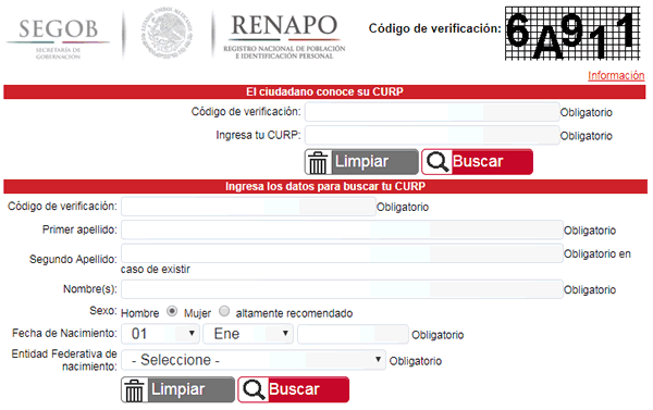 Consultar imprimir curp México