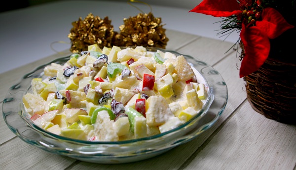 ensalada de frutas navideña, comida mexicana navideña, recetas mexicanas