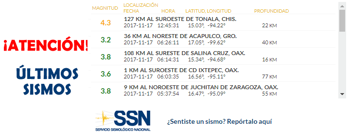 temblor México 17 noviembre 2017, sismo Mexico hoy, terremoto méxico, temblor hoy, noticias hoy México