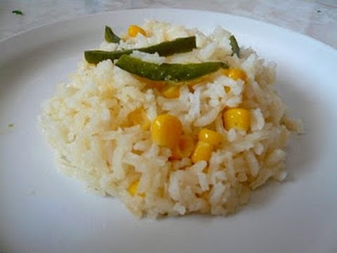 arroz blanco con elote