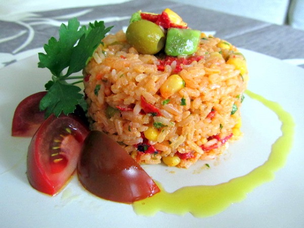 arroz en ensalada, receta de méxico