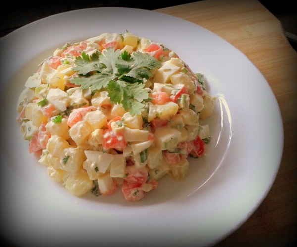 ensalada de papa con tomate