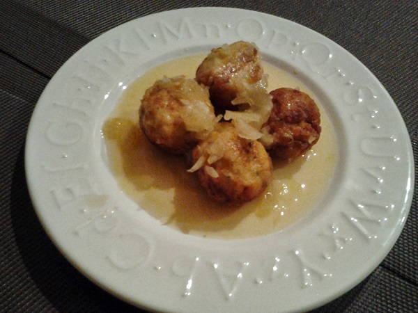 albondigas de pollo y manzana